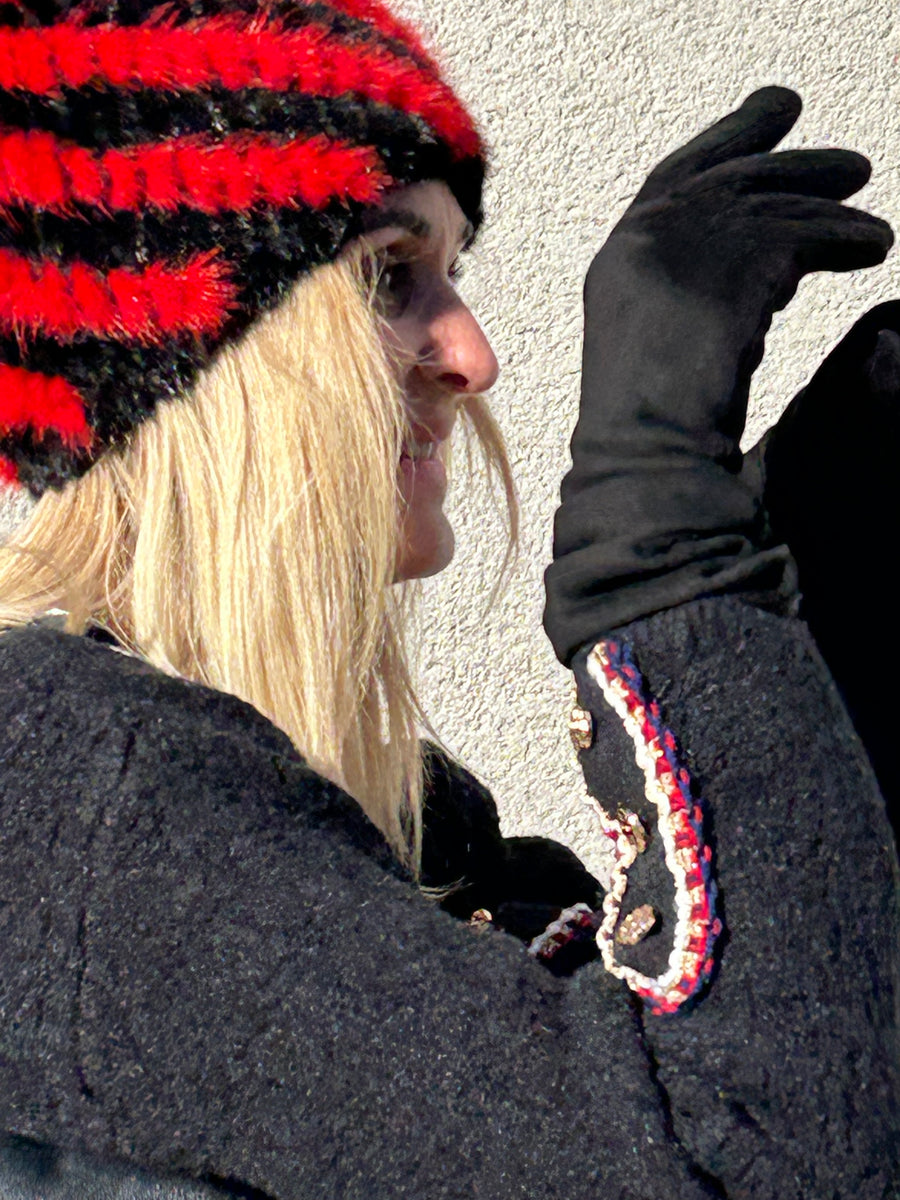 Gorro de invierno. Super chic. Visón trenzado. Lo