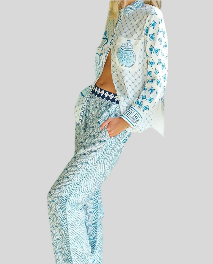 CONJUNTO THE SILK COLLECTION AZUL