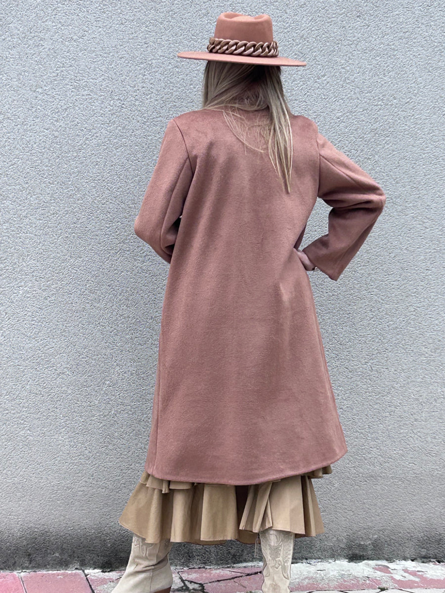 Oversize classic cut camel hair coat