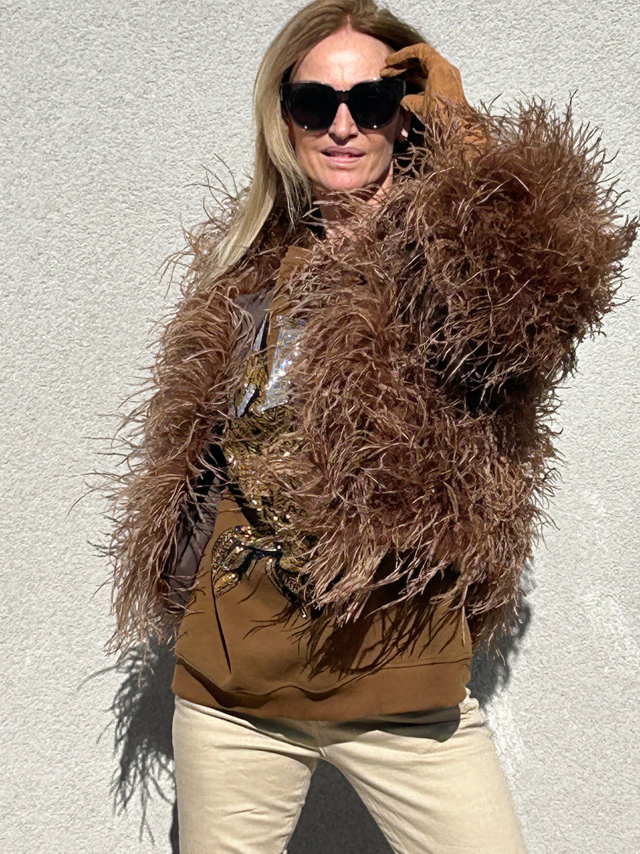 Long marabou down jacket