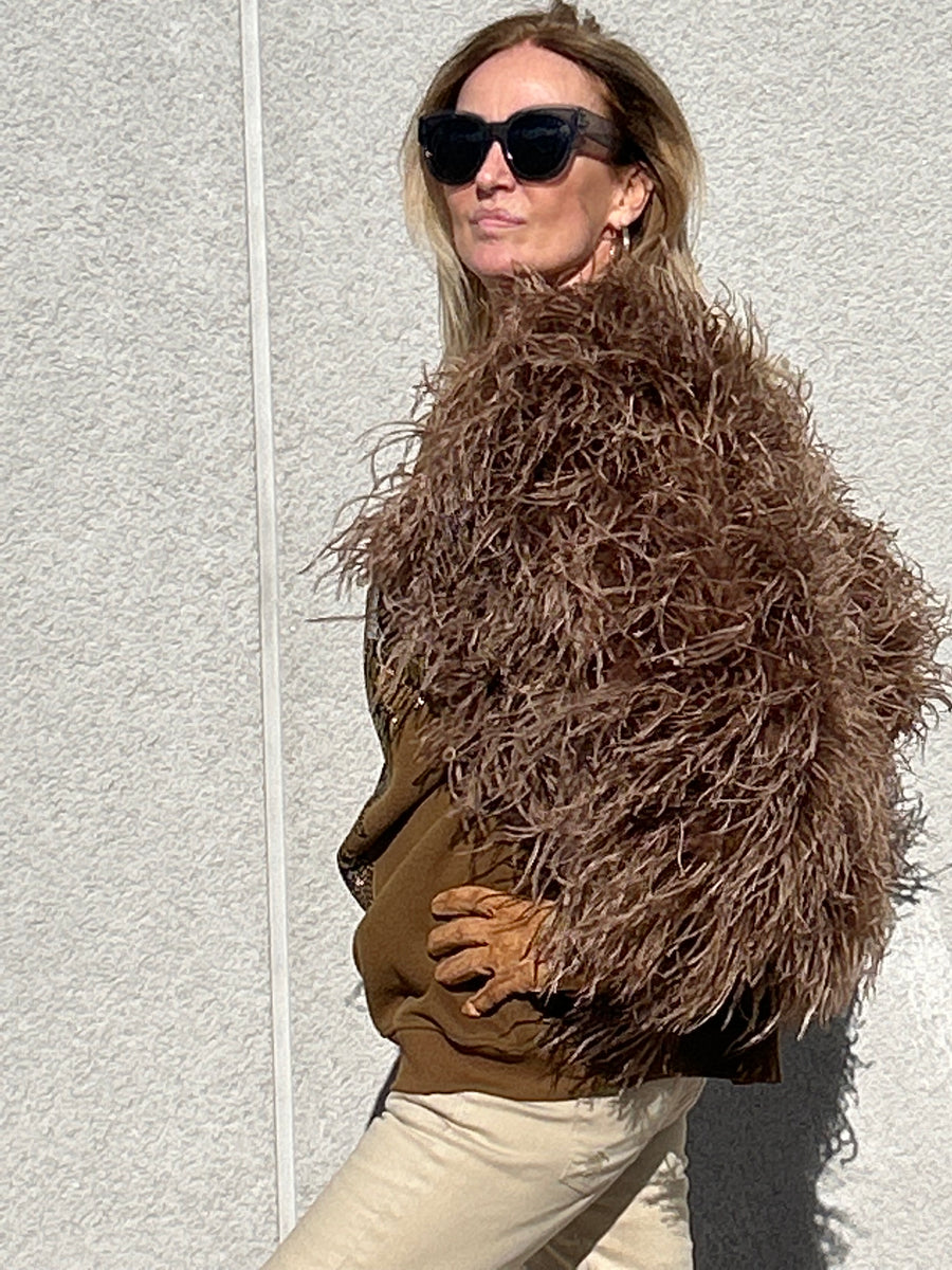 Long marabou down jacket