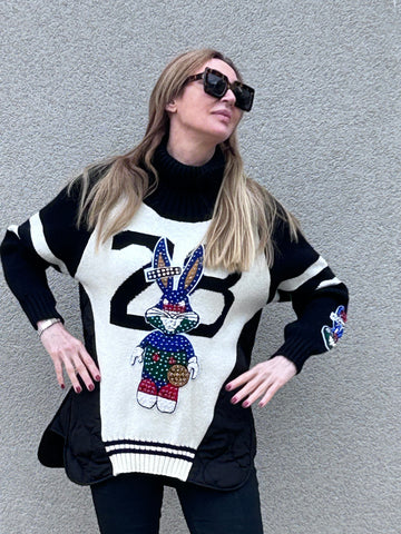 Thick padded bunny knit jumper