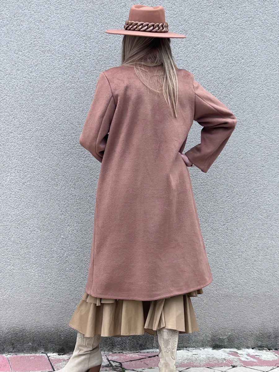 Oversize classic cut camel hair coat