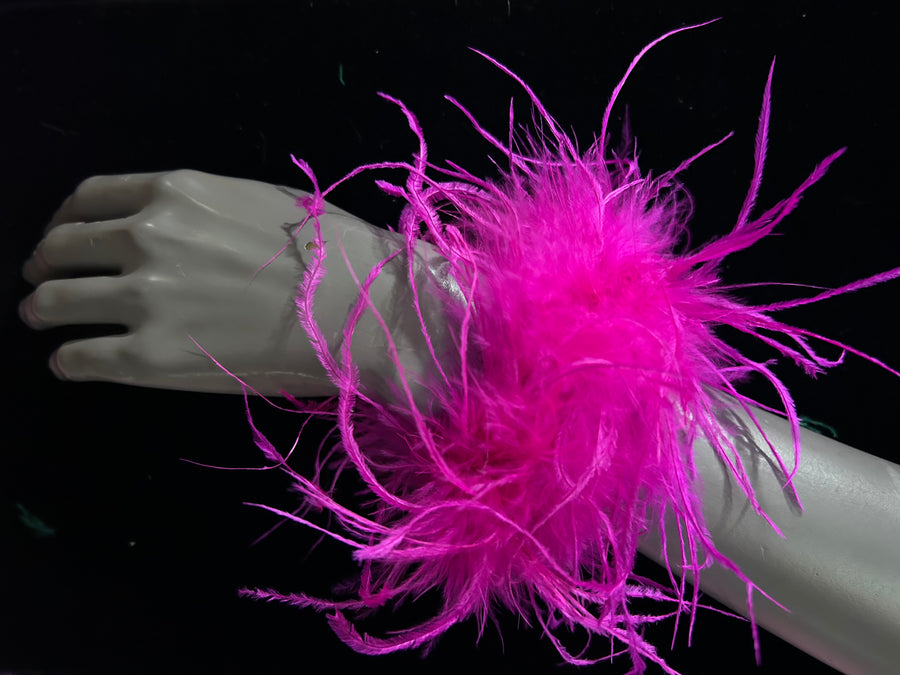 EXTRA LONG MARABOU FEATHER ADJUSTABLE CUFFS