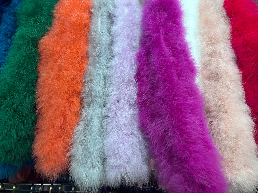 Short colored marabou feather jacket