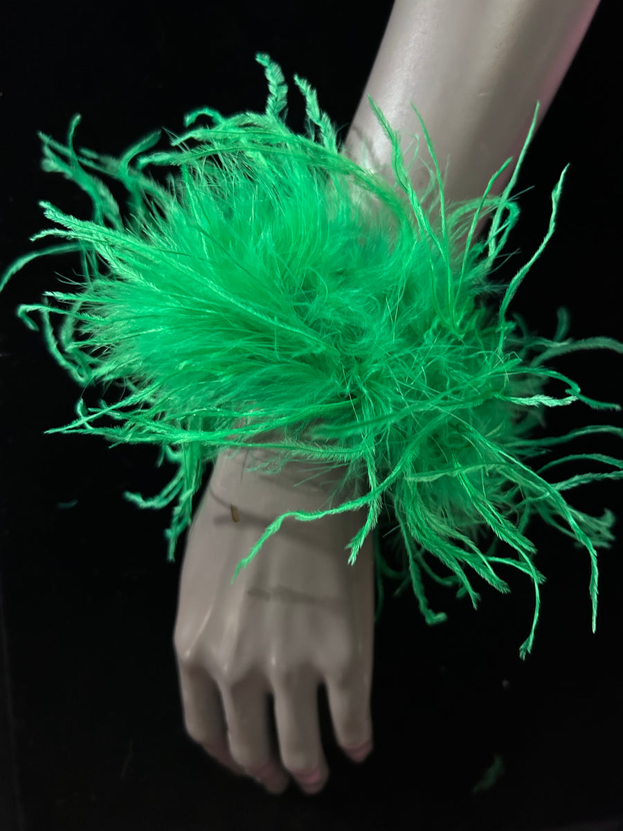 EXTRA LONG MARABOU FEATHER ADJUSTABLE CUFFS