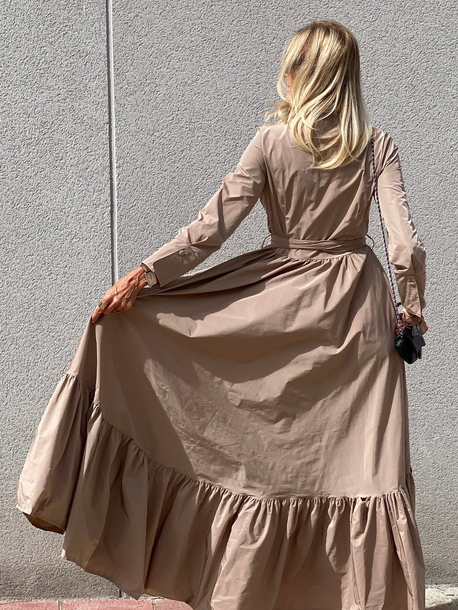 Long shirt dress LAZO in taffeta