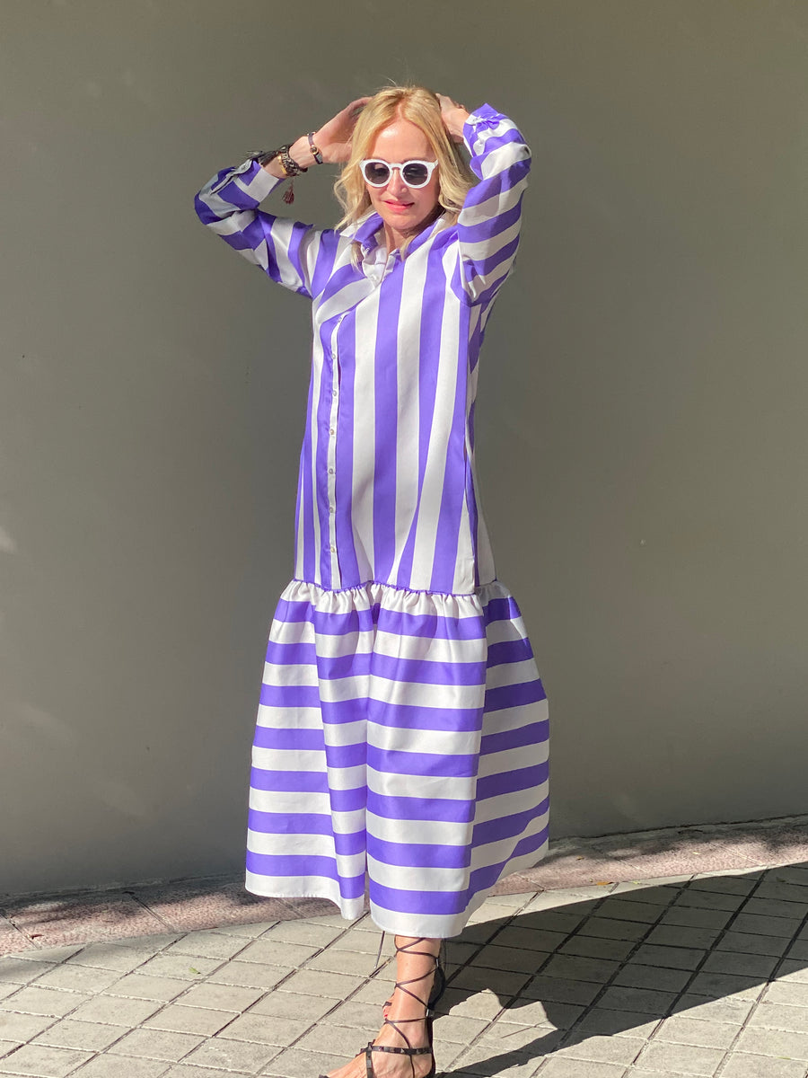 THANNAC LIMITED EDITION EXCLUSIVE lilac striped BIKO dress