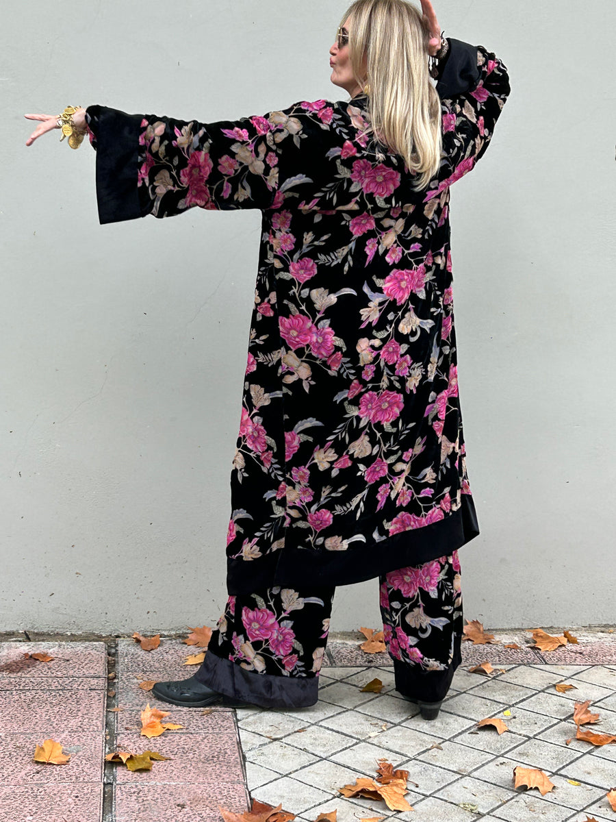 Kimono TASHA espectacular de terciopelo flocado