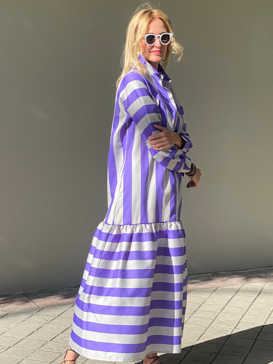 THANNAC LIMITED EDITION EXCLUSIVE lilac striped BIKO dress