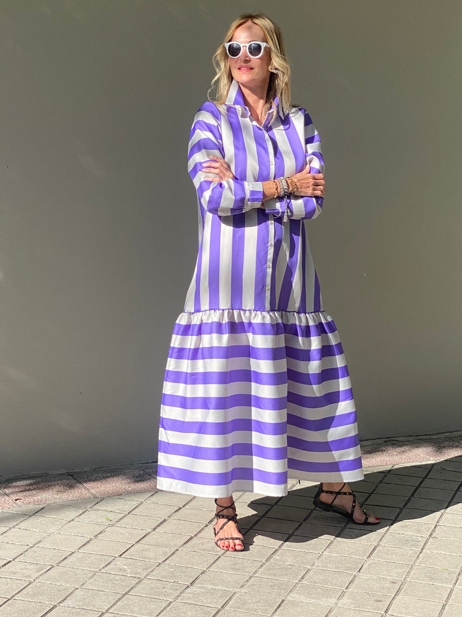 THANNAC LIMITED EDITION EXCLUSIVE lilac striped BIKO dress