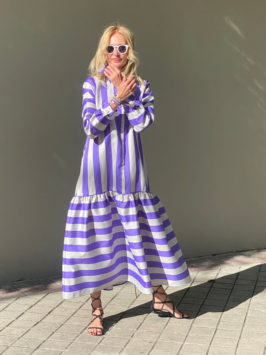 THANNAC LIMITED EDITION EXCLUSIVE lilac striped BIKO dress