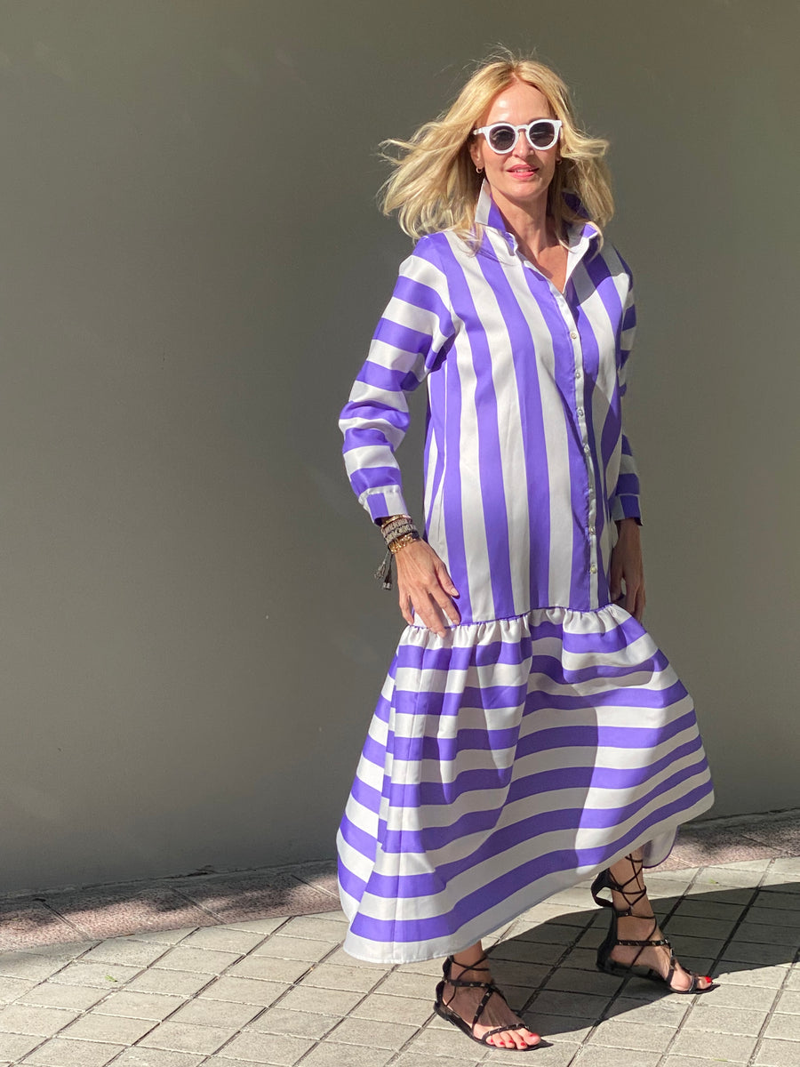 THANNAC LIMITED EDITION EXCLUSIVE lilac striped BIKO dress