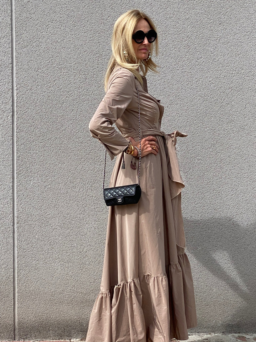 Long shirt dress LAZO in taffeta